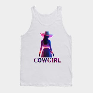 Neon Cowgirl Mystery: Bold Design for the Brave Tank Top